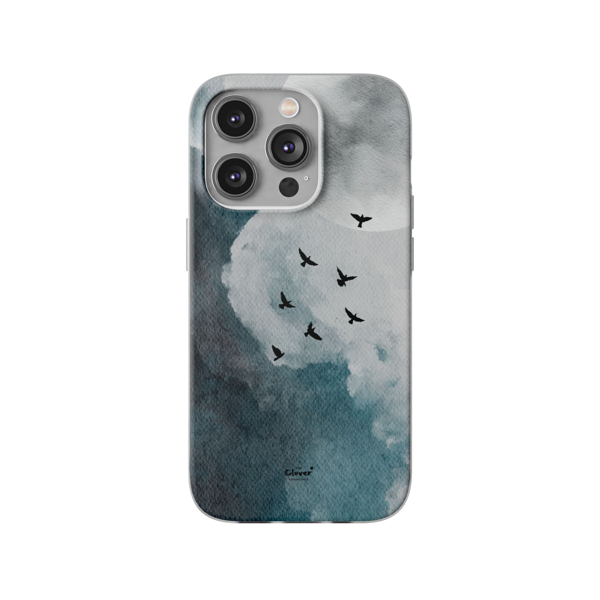 Enchanting Moon & Birds Flexi Case - Watercolor Sky Design - Image 176