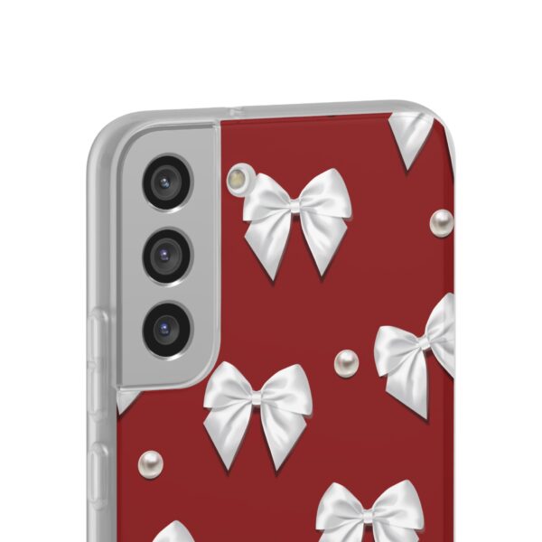 Flexi Case - Elegant Pearl & Bow Red Flexi Case - Holiday Gift for Fashion Lovers - Image 118