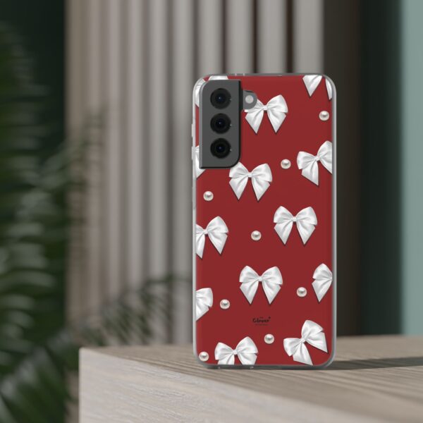 Flexi Case - Elegant Pearl & Bow Red Flexi Case - Holiday Gift for Fashion Lovers - Image 92