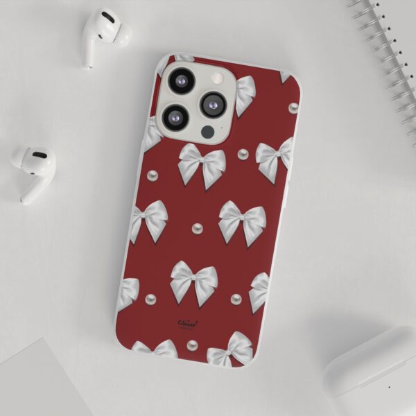 Flexi Case - Elegant Pearl & Bow Red Flexi Case - Holiday Gift for Fashion Lovers - Image 75