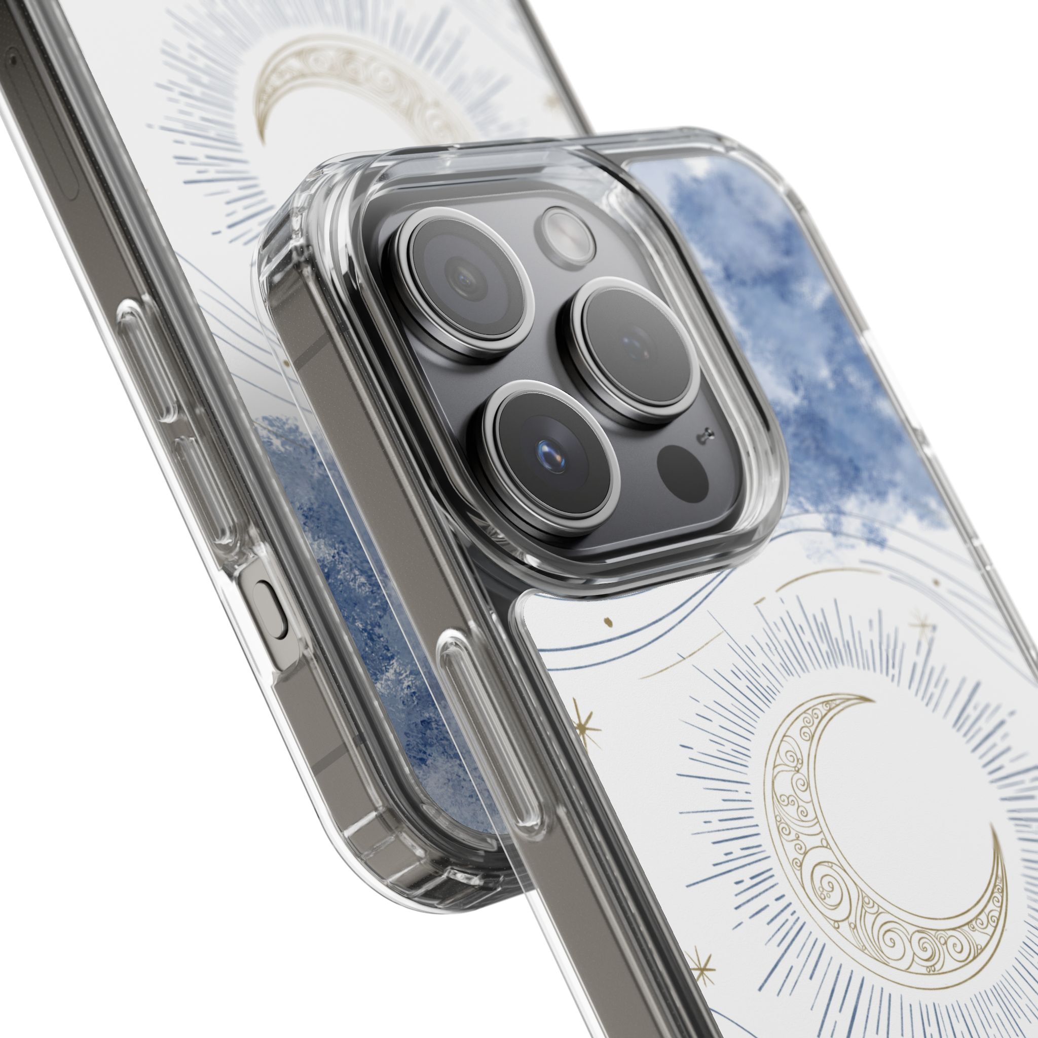 Celestial Flow – Moonlight Magic Clear Phone Case - Image 86