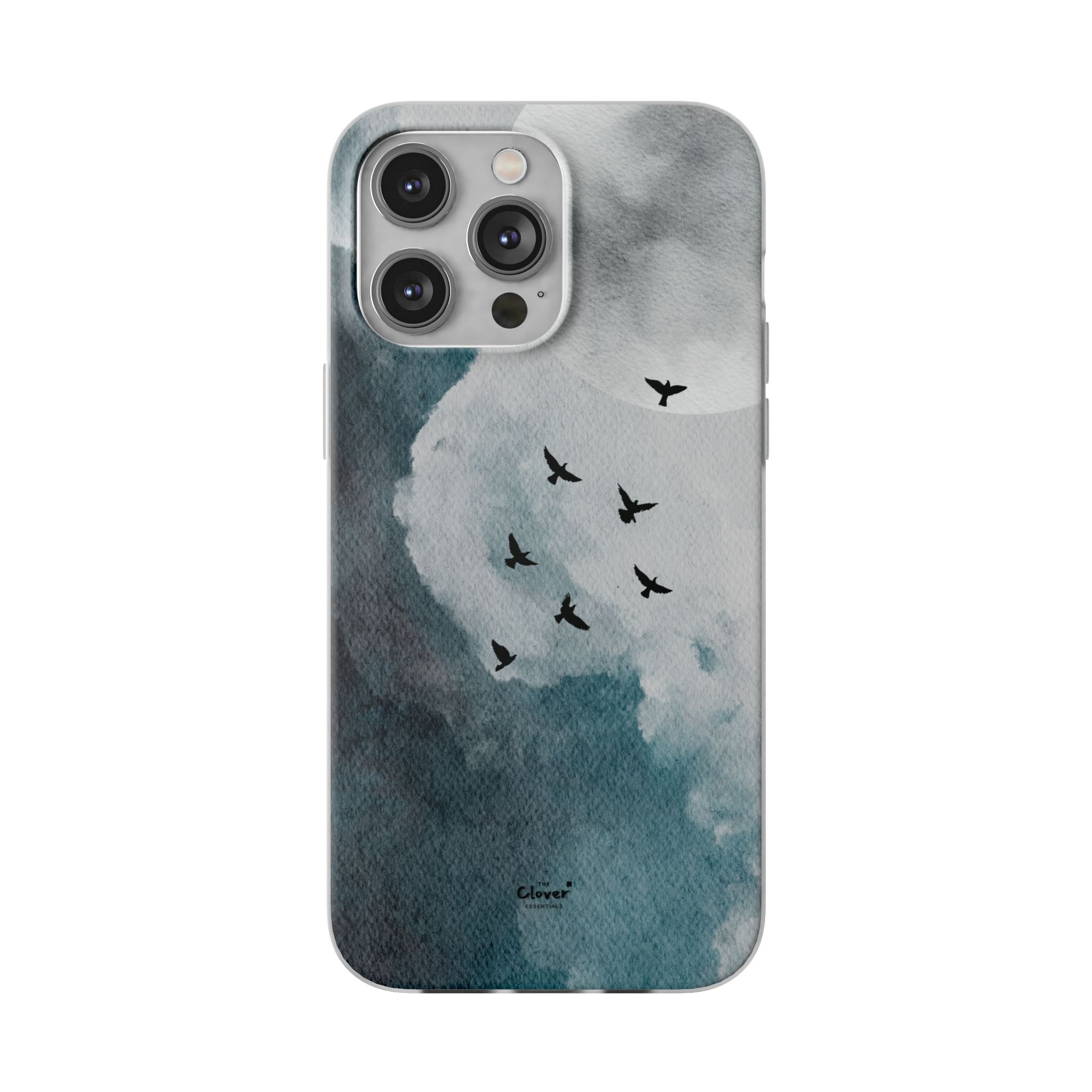 Enchanting Moon & Birds Flexi Case - Watercolor Sky Design - Image 156