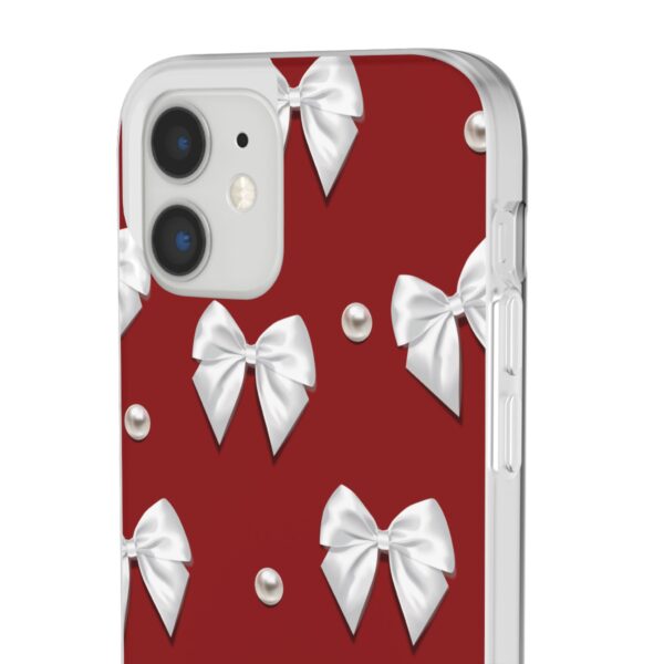 Flexi Case - Elegant Pearl & Bow Red Flexi Case - Holiday Gift for Fashion Lovers - Image 26