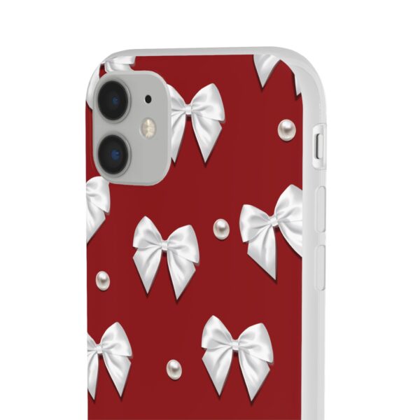Flexi Case - Elegant Pearl & Bow Red Flexi Case - Holiday Gift for Fashion Lovers - Image 5