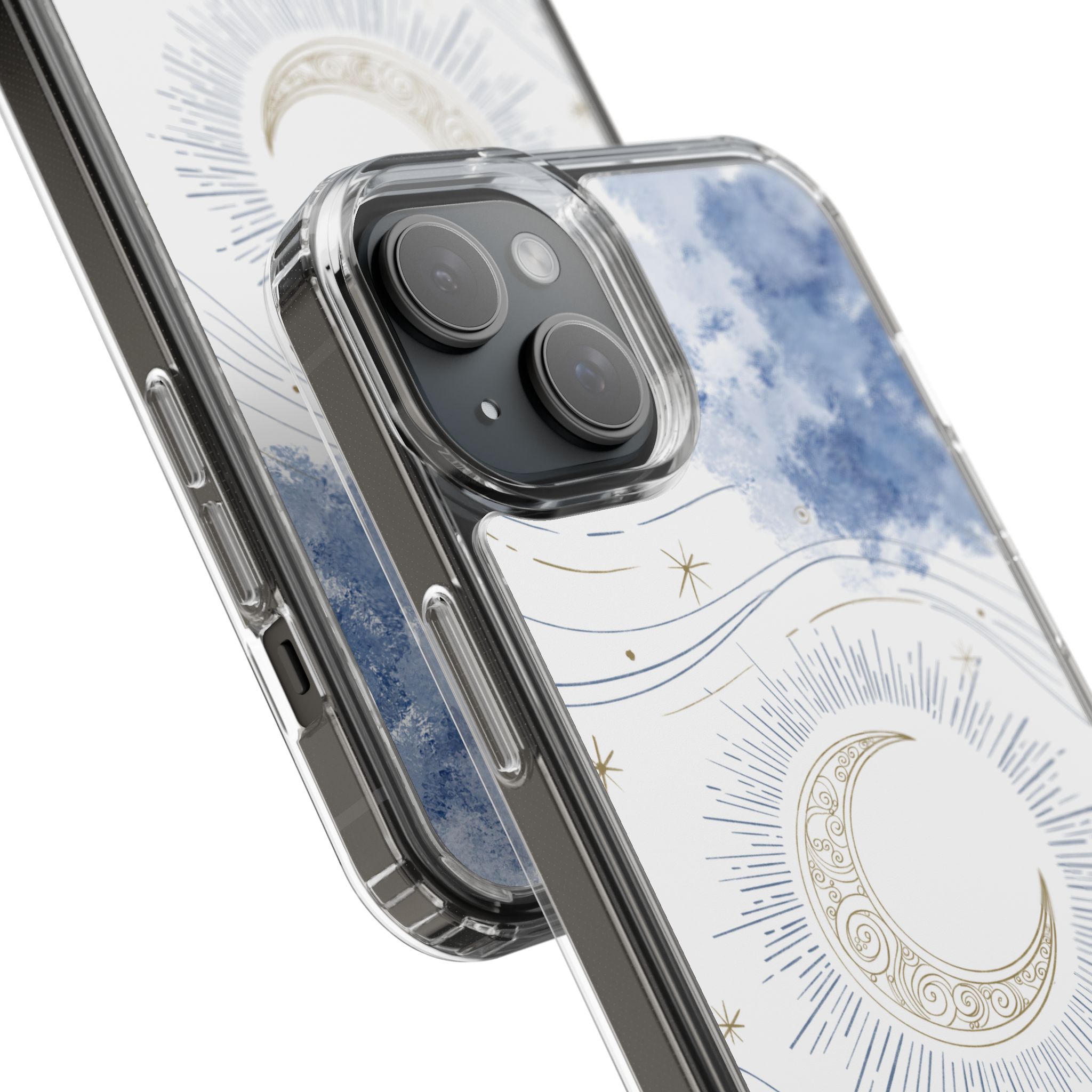 Celestial Flow – Moonlight Magic Clear Phone Case - Image 90