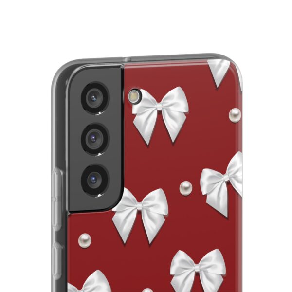 Flexi Case - Elegant Pearl & Bow Red Flexi Case - Holiday Gift for Fashion Lovers - Image 115