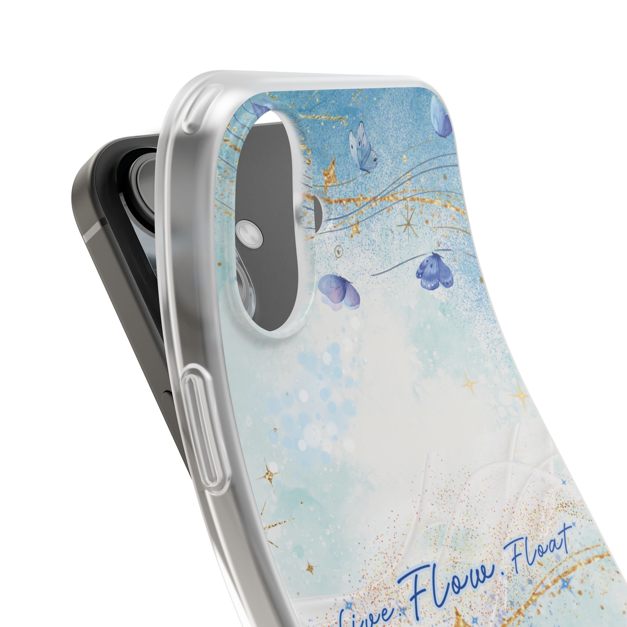 "Live. Flow. Float." — Serene Butterfly Flexi Phone Case - Image 240