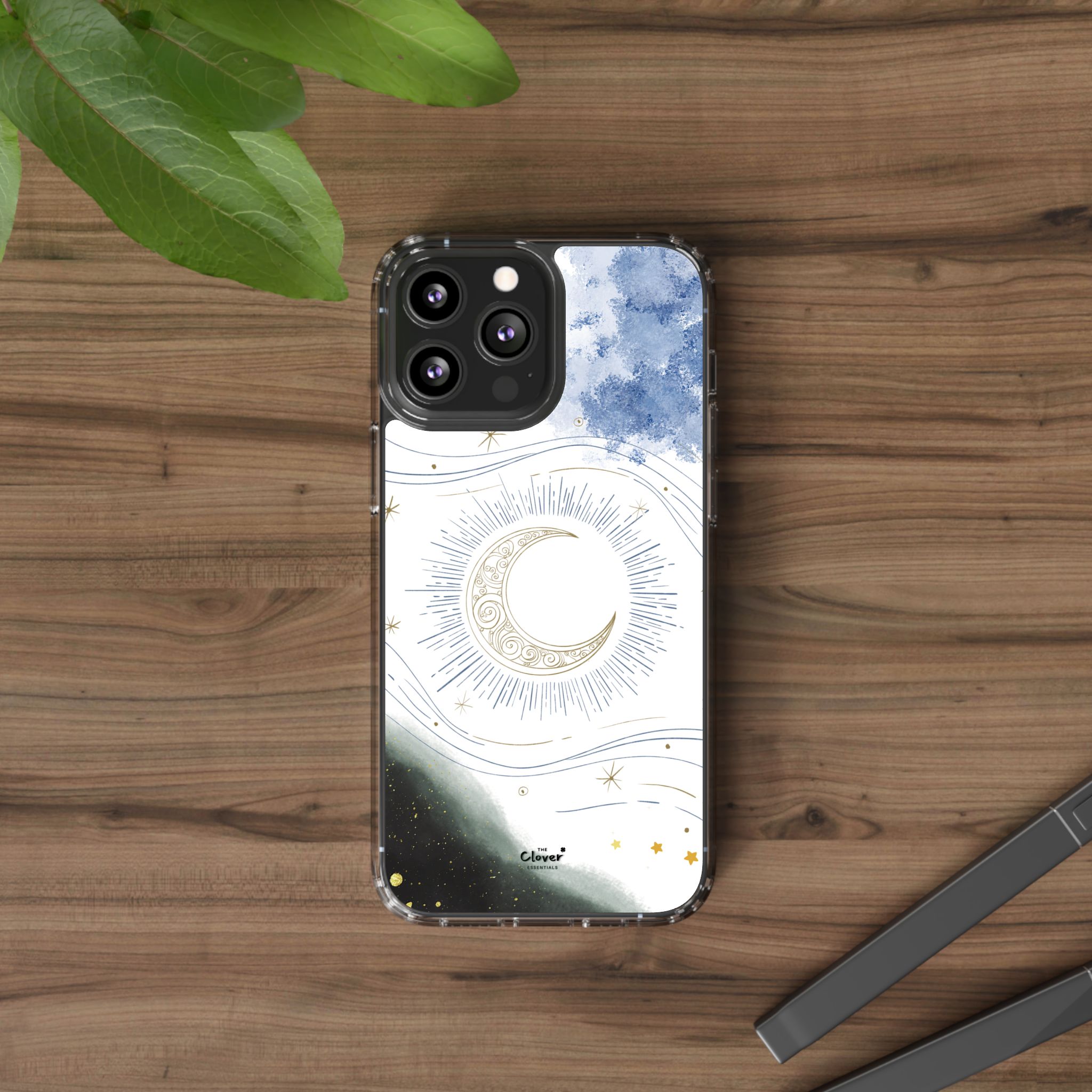 Celestial Flow – Moonlight Magic Clear Phone Case - Image 63