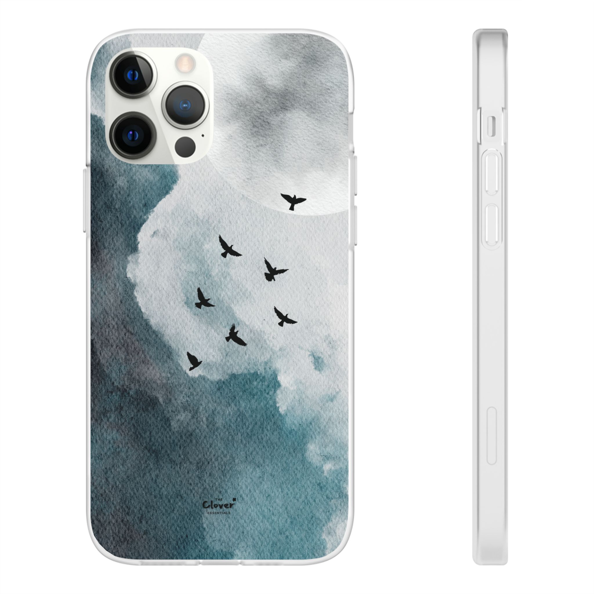 Enchanting Moon & Birds Flexi Case - Watercolor Sky Design - Image 28