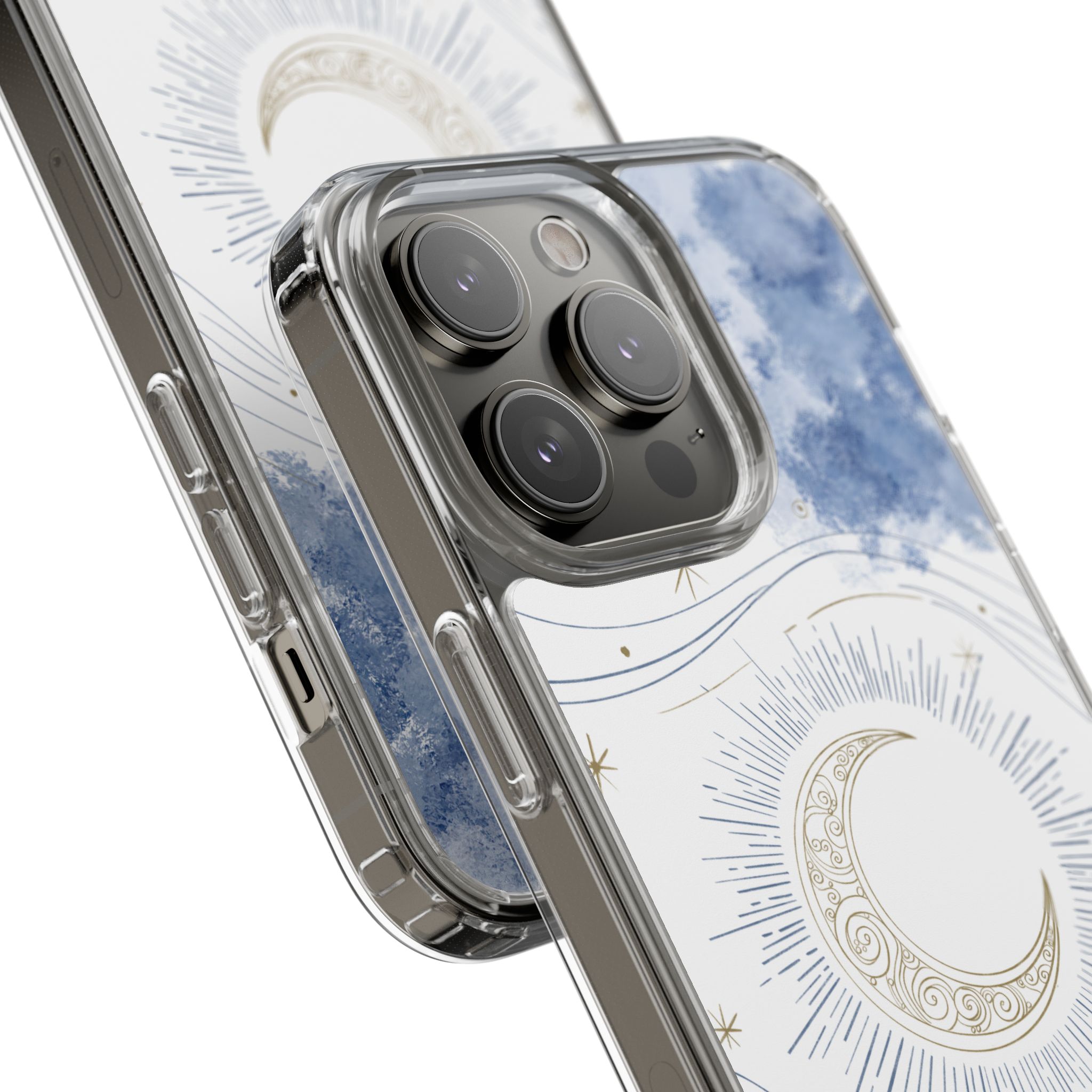 Celestial Flow – Moonlight Magic Clear Phone Case - Image 110