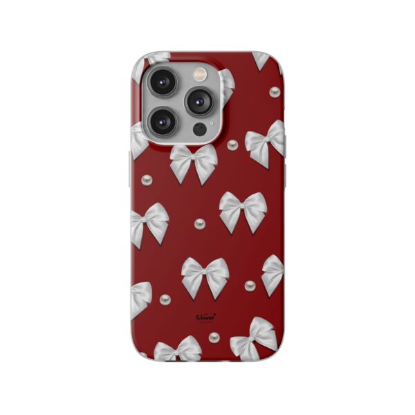 Flexi Case - Elegant Pearl & Bow Red Flexi Case - Holiday Gift for Fashion Lovers - Image 127