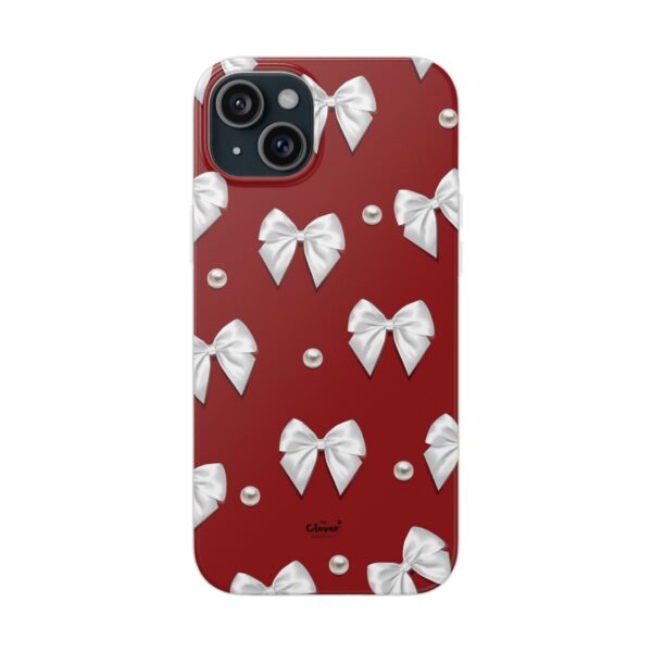 Flexi Case - Elegant Pearl & Bow Red Flexi Case - Holiday Gift for Fashion Lovers - Image 187