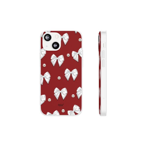 Flexi Case - Elegant Pearl & Bow Red Flexi Case - Holiday Gift for Fashion Lovers - Image 65