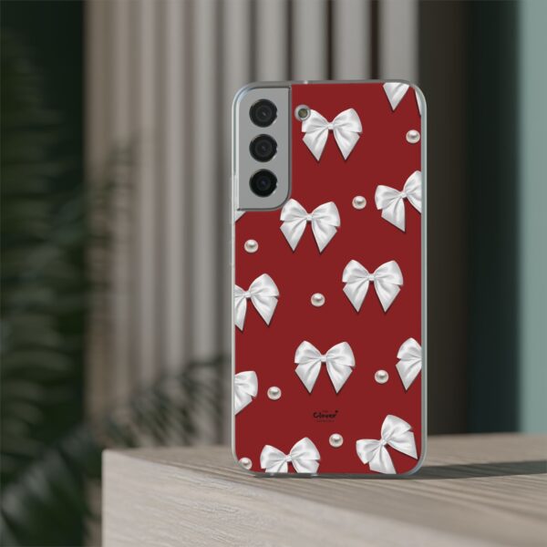 Flexi Case - Elegant Pearl & Bow Red Flexi Case - Holiday Gift for Fashion Lovers - Image 108
