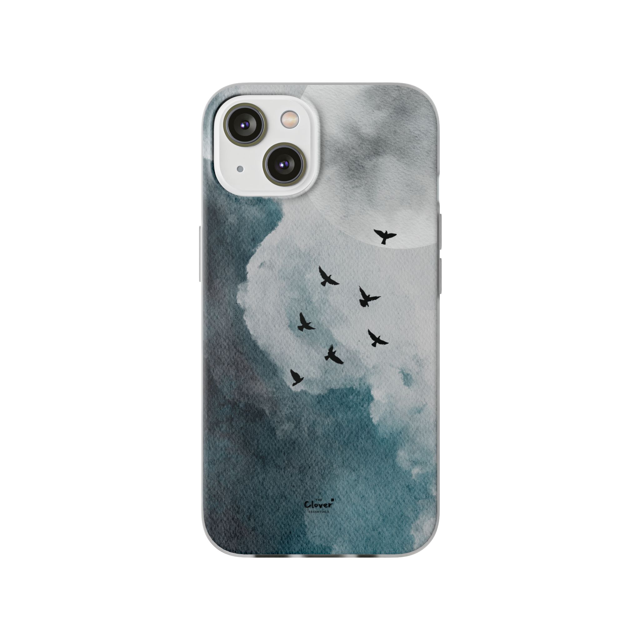 Enchanting Moon & Birds Flexi Case - Watercolor Sky Design - Image 144