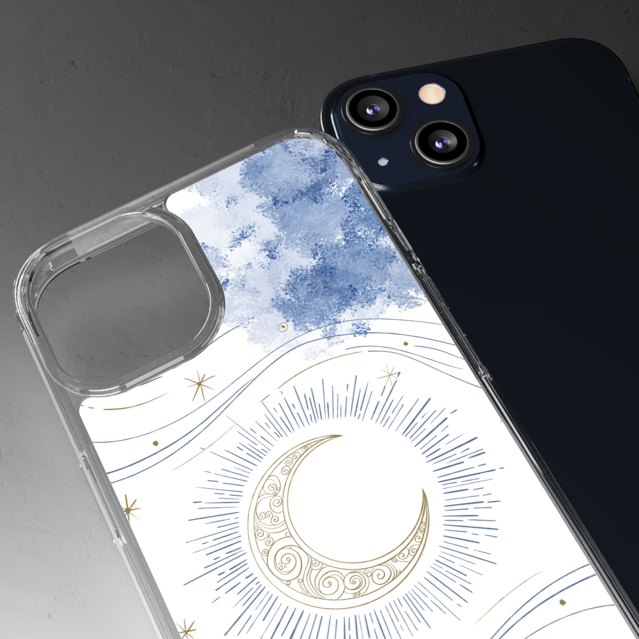 Celestial Flow – Moonlight Magic Clear Phone Case - Image 45