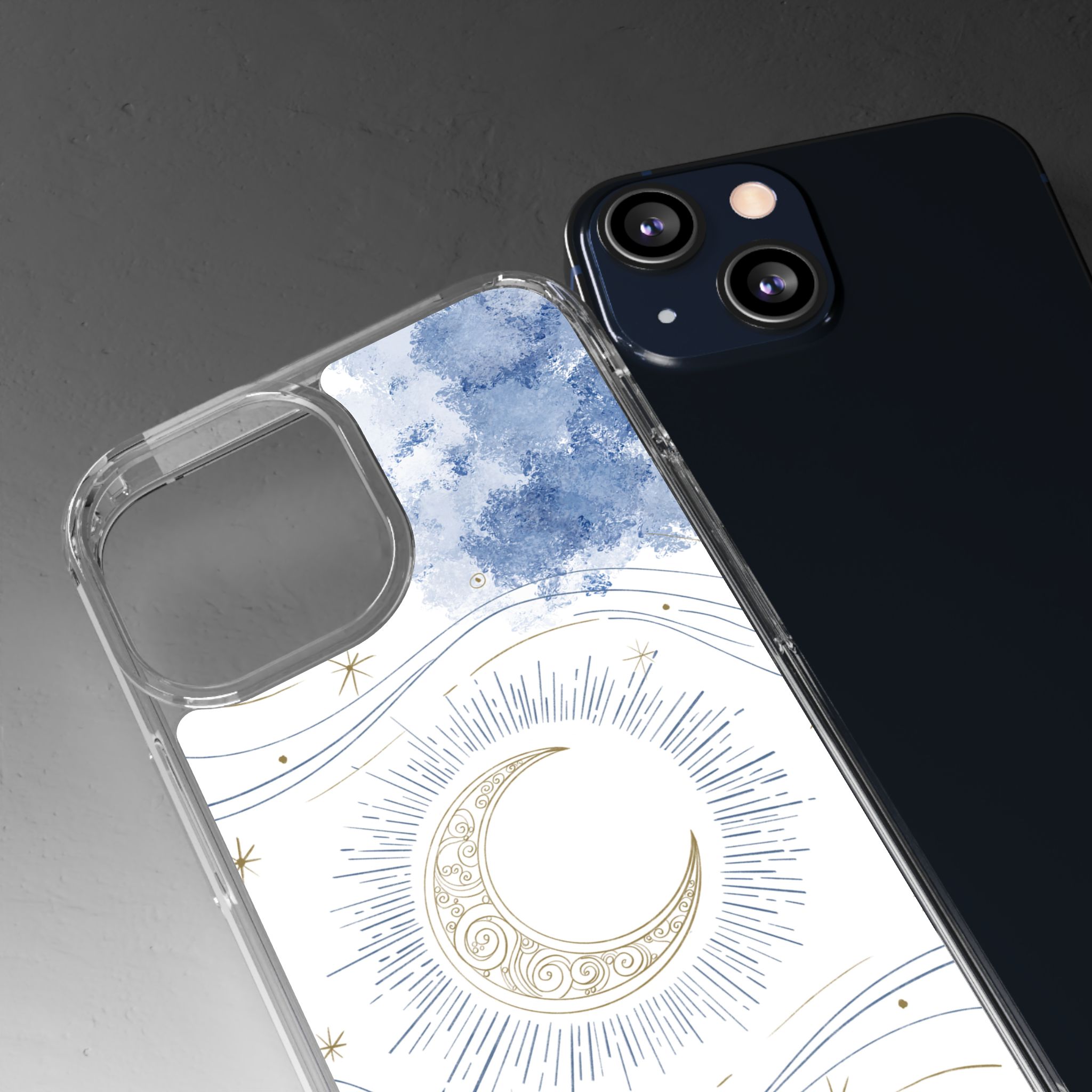 Celestial Flow – Moonlight Magic Clear Phone Case - Image 52