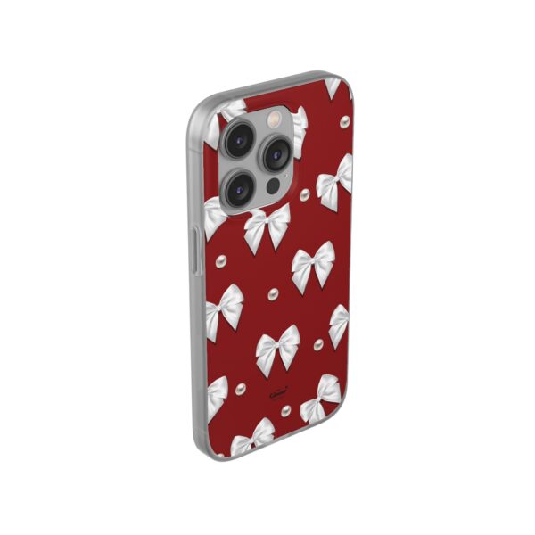 Flexi Case - Elegant Pearl & Bow Red Flexi Case - Holiday Gift for Fashion Lovers - Image 157