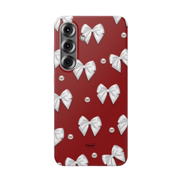 Flexi Case - Elegant Pearl & Bow Red Flexi Case - Holiday Gift for Fashion Lovers - Image 220
