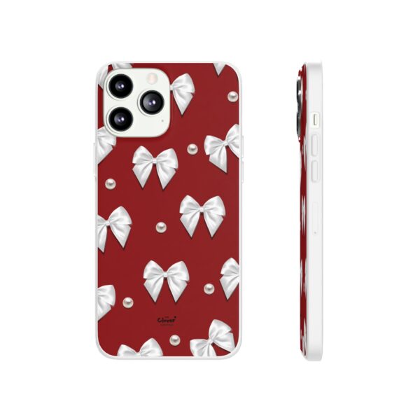 Flexi Case - Elegant Pearl & Bow Red Flexi Case - Holiday Gift for Fashion Lovers - Image 69