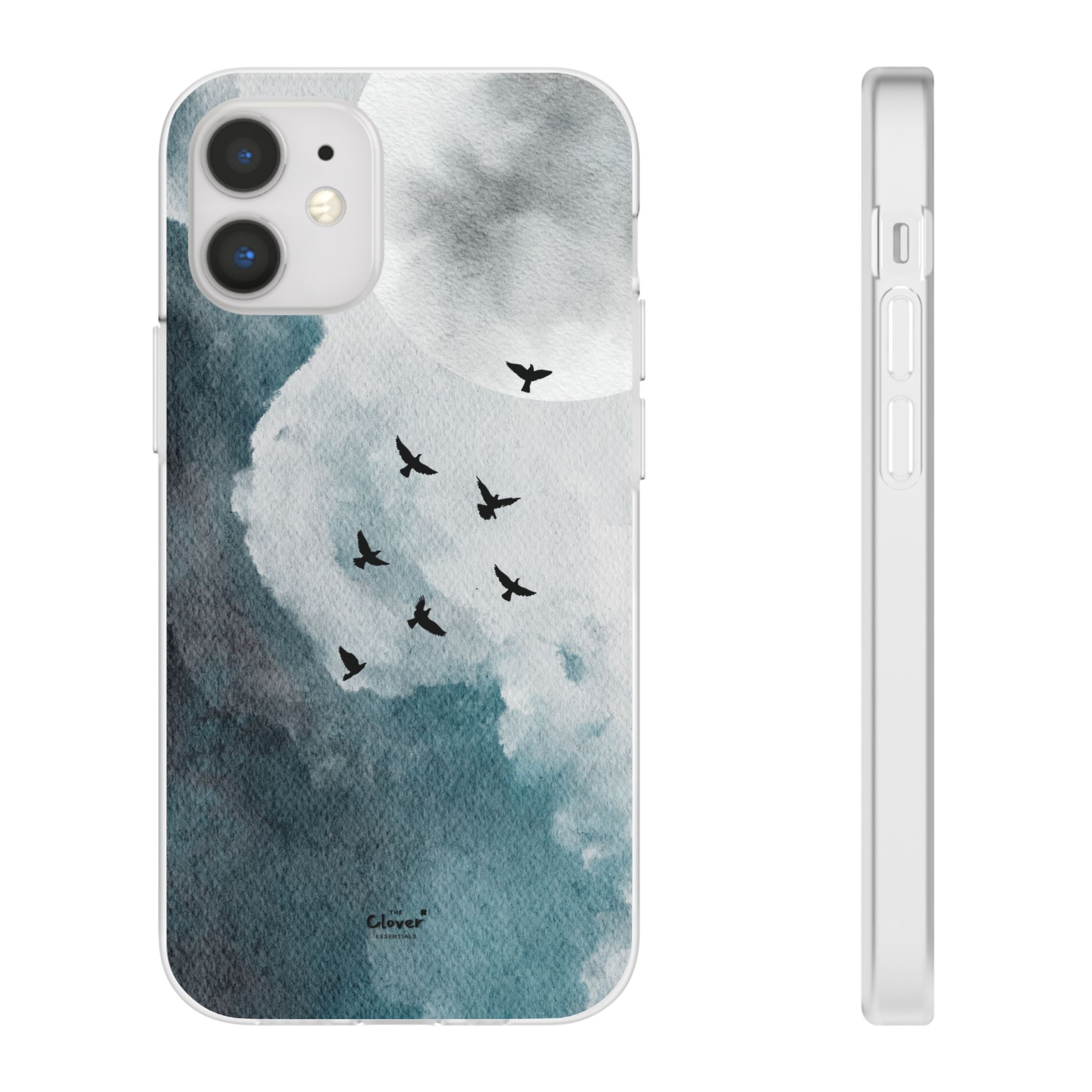 Enchanting Moon & Birds Flexi Case - Watercolor Sky Design - Image 50