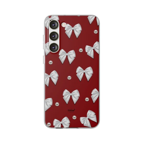 Flexi Case - Elegant Pearl & Bow Red Flexi Case - Holiday Gift for Fashion Lovers - Image 143