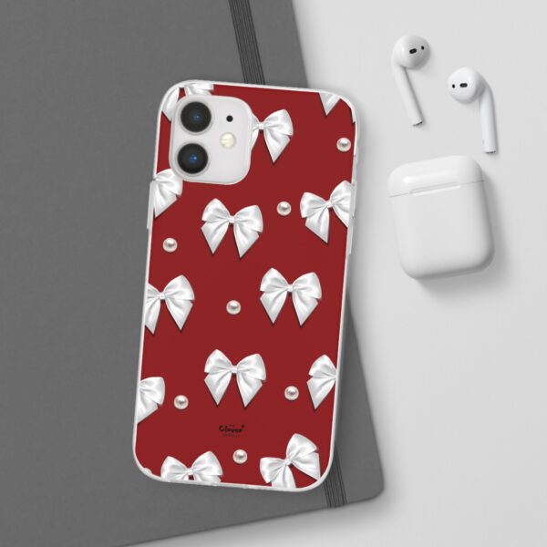Flexi Case - Elegant Pearl & Bow Red Flexi Case - Holiday Gift for Fashion Lovers - Image 18
