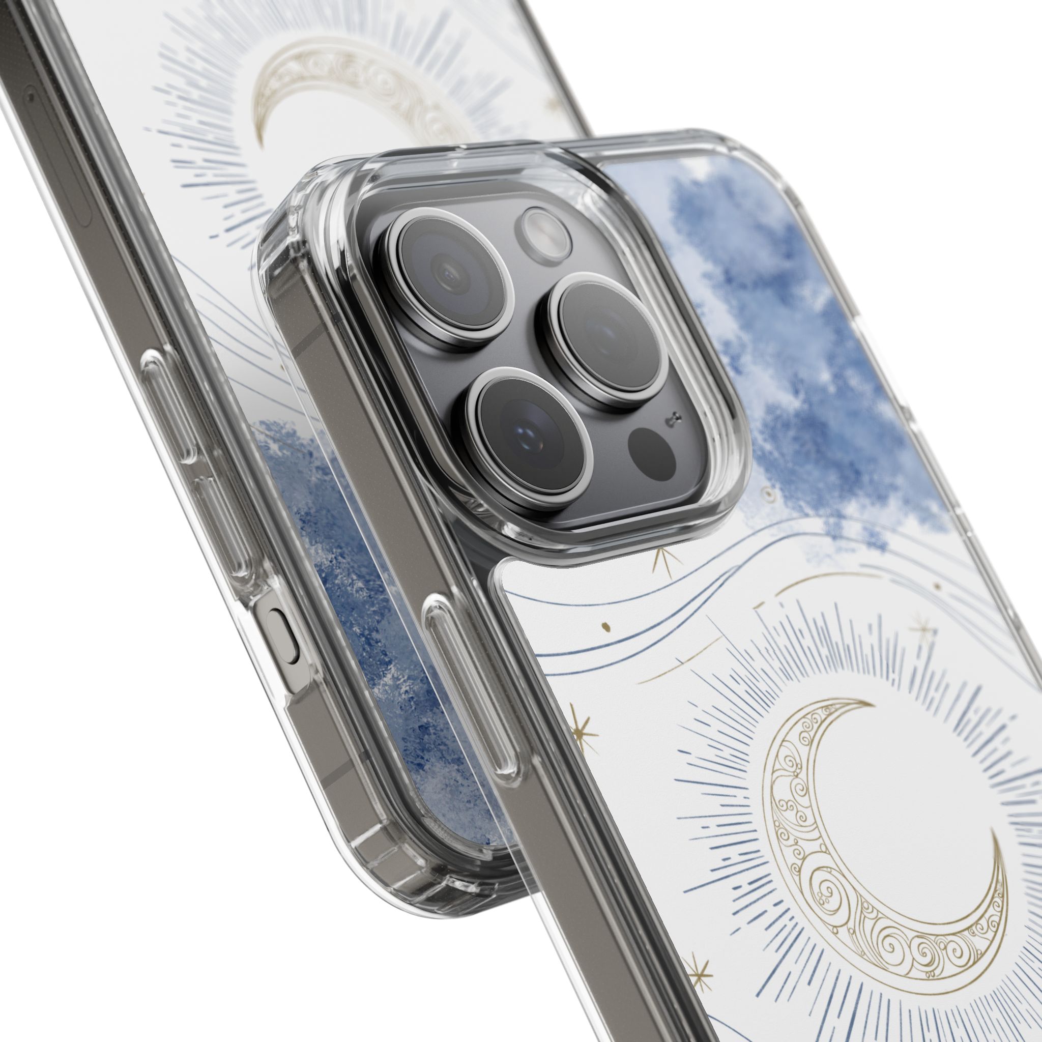 Celestial Flow – Moonlight Magic Clear Phone Case - Image 94