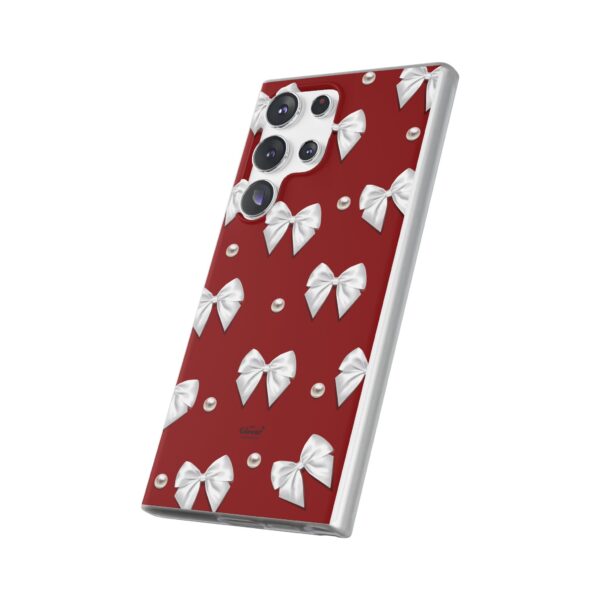 Flexi Case - Elegant Pearl & Bow Red Flexi Case - Holiday Gift for Fashion Lovers - Image 150