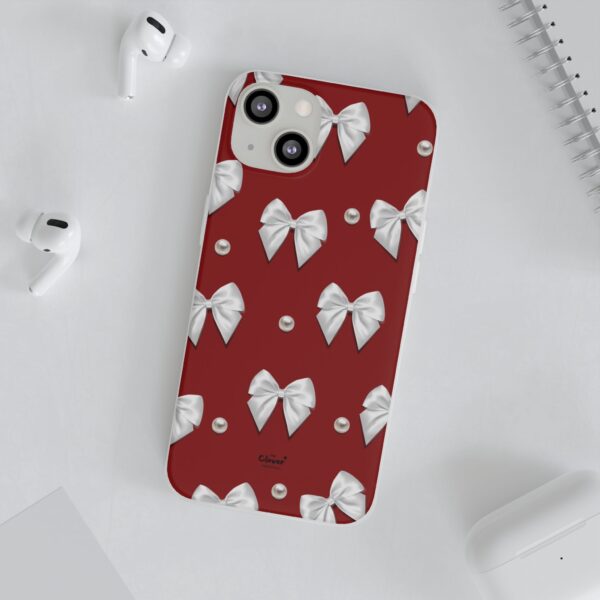 Flexi Case - Elegant Pearl & Bow Red Flexi Case - Holiday Gift for Fashion Lovers - Image 55