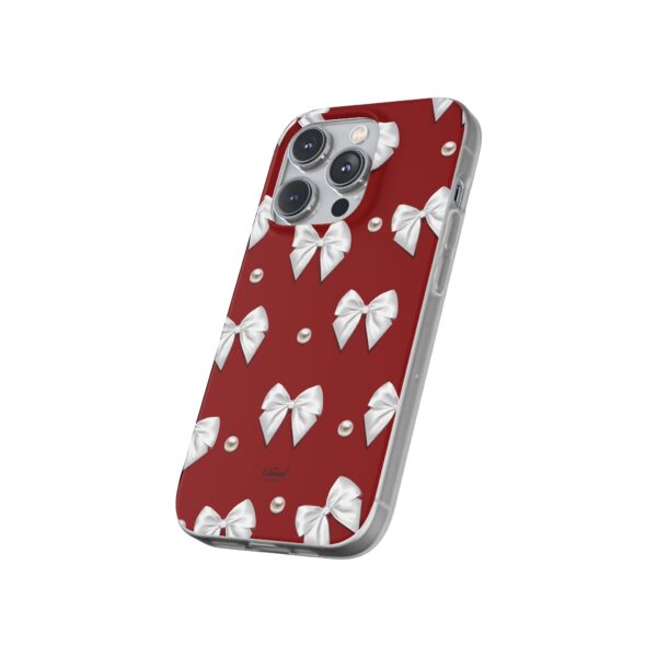 Flexi Case - Elegant Pearl & Bow Red Flexi Case - Holiday Gift for Fashion Lovers - Image 158