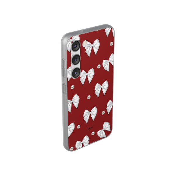 Flexi Case - Elegant Pearl & Bow Red Flexi Case - Holiday Gift for Fashion Lovers - Image 141