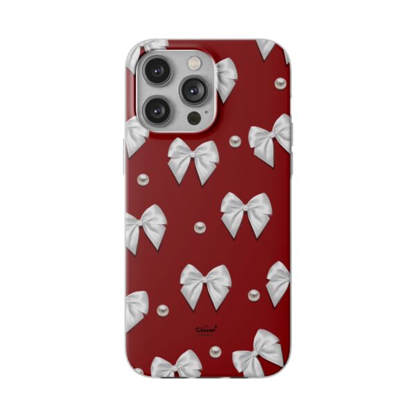 Flexi Case - Elegant Pearl & Bow Red Flexi Case - Holiday Gift for Fashion Lovers - Image 135