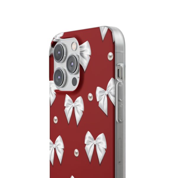 Flexi Case - Elegant Pearl & Bow Red Flexi Case - Holiday Gift for Fashion Lovers - Image 164