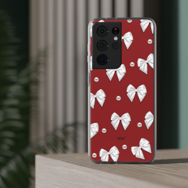 Flexi Case - Elegant Pearl & Bow Red Flexi Case - Holiday Gift for Fashion Lovers - Image 100