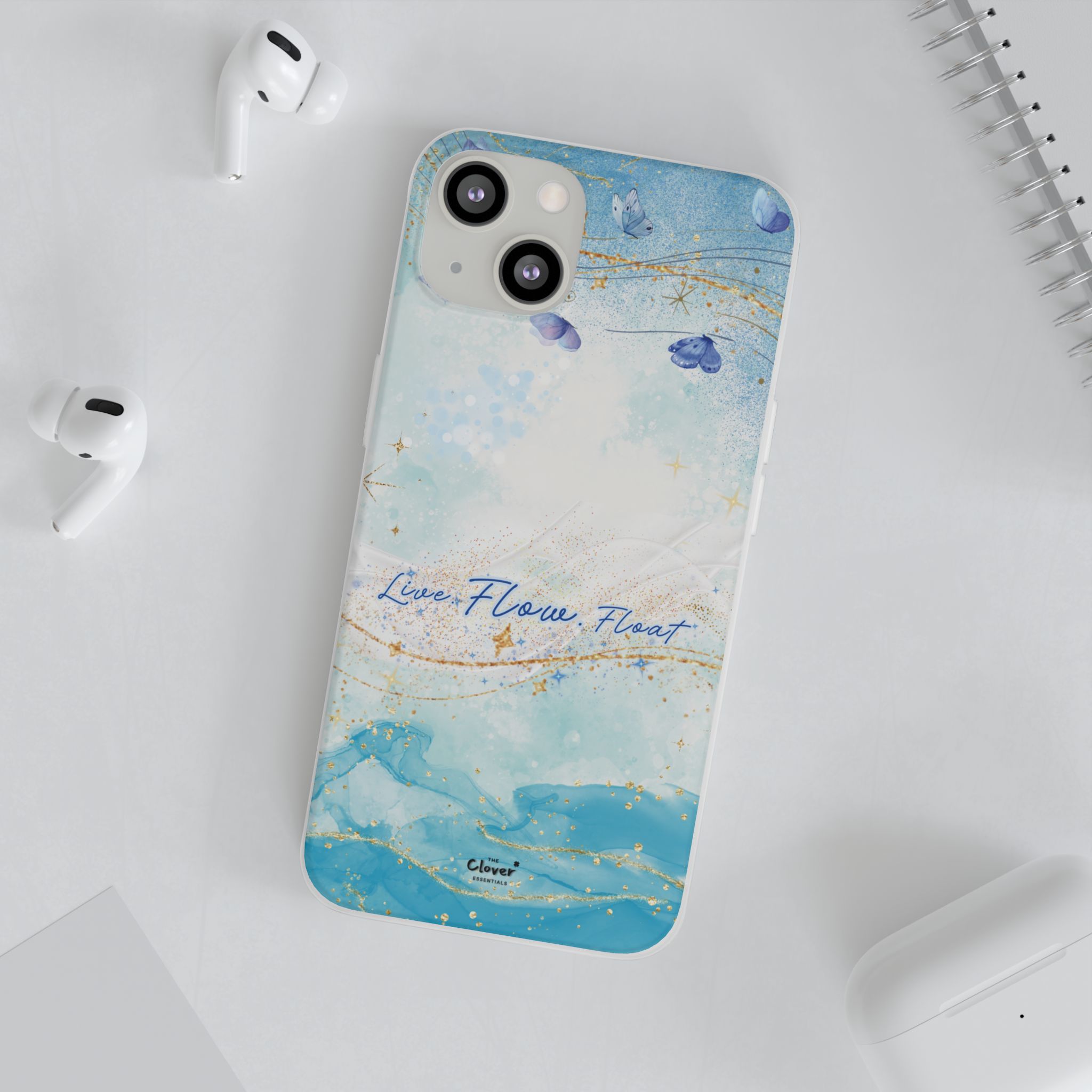 "Live. Flow. Float." — Serene Butterfly Flexi Phone Case - Image 100