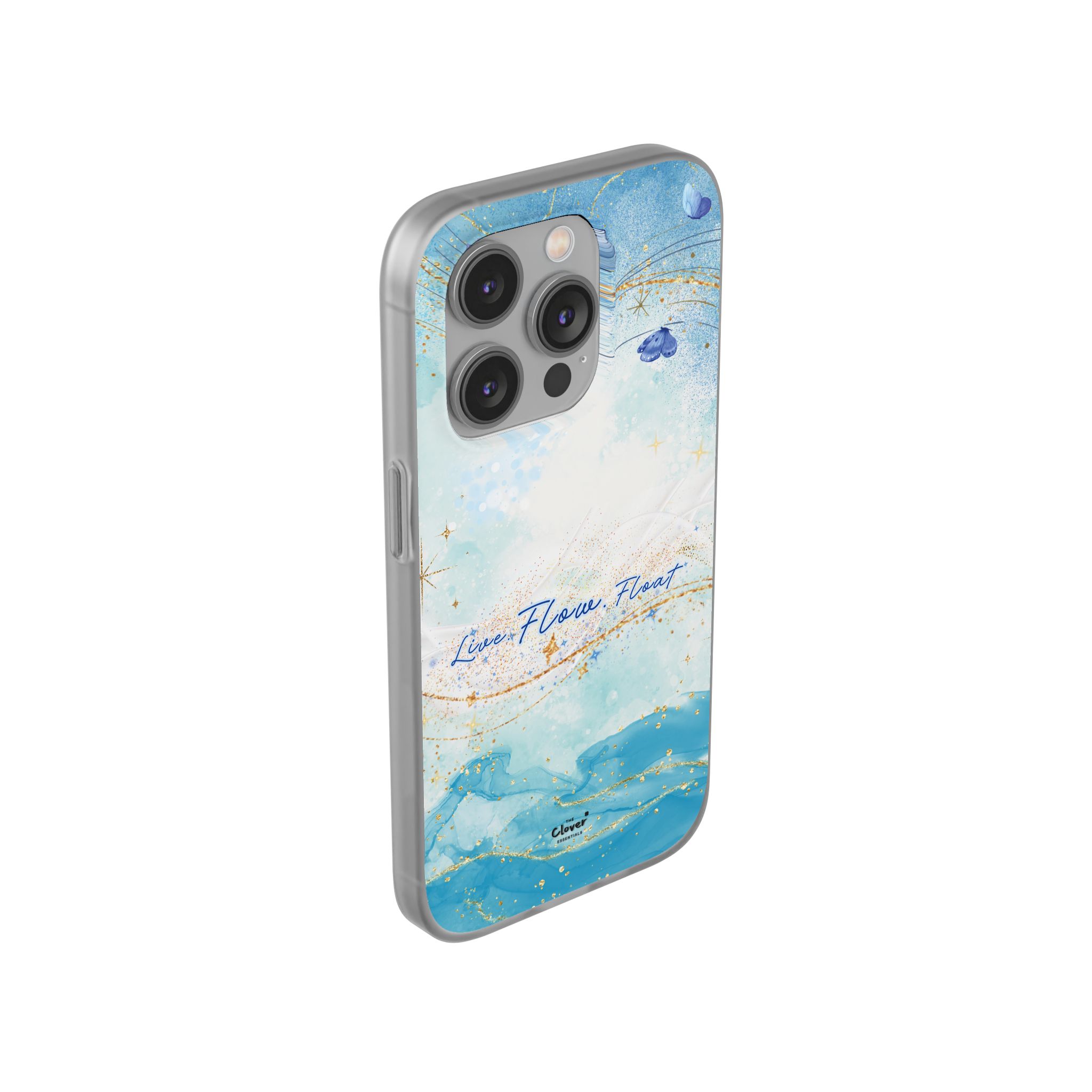 "Live. Flow. Float." — Serene Butterfly Flexi Phone Case - Image 150