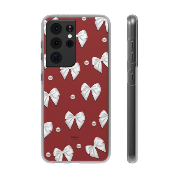 Flexi Case - Elegant Pearl & Bow Red Flexi Case - Holiday Gift for Fashion Lovers - Image 98