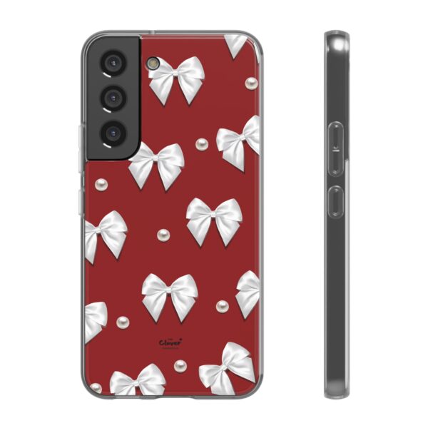 Flexi Case - Elegant Pearl & Bow Red Flexi Case - Holiday Gift for Fashion Lovers - Image 114