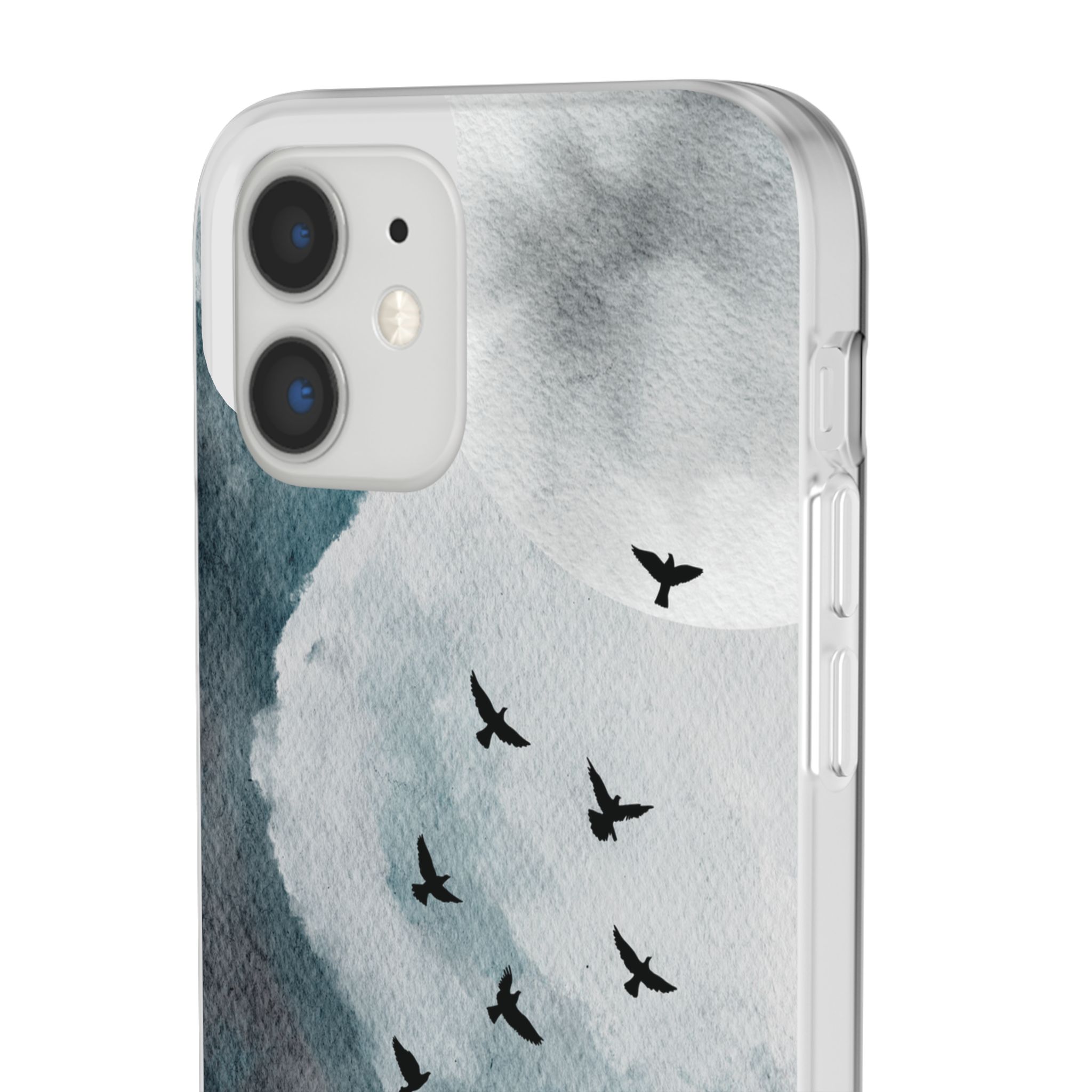 Enchanting Moon & Birds Flexi Case - Watercolor Sky Design - Image 35