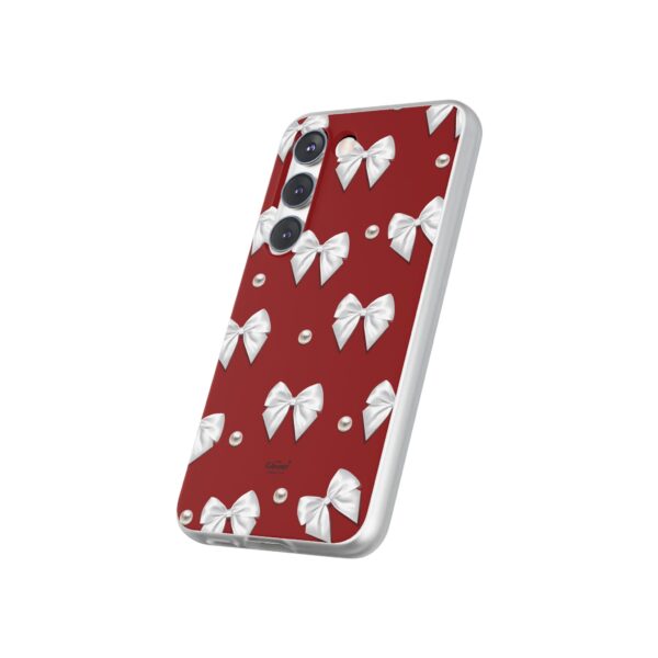 Flexi Case - Elegant Pearl & Bow Red Flexi Case - Holiday Gift for Fashion Lovers - Image 170