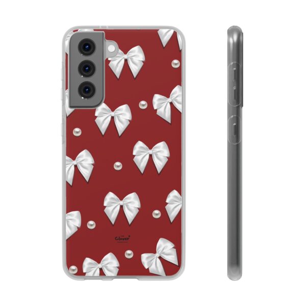 Flexi Case - Elegant Pearl & Bow Red Flexi Case - Holiday Gift for Fashion Lovers - Image 90