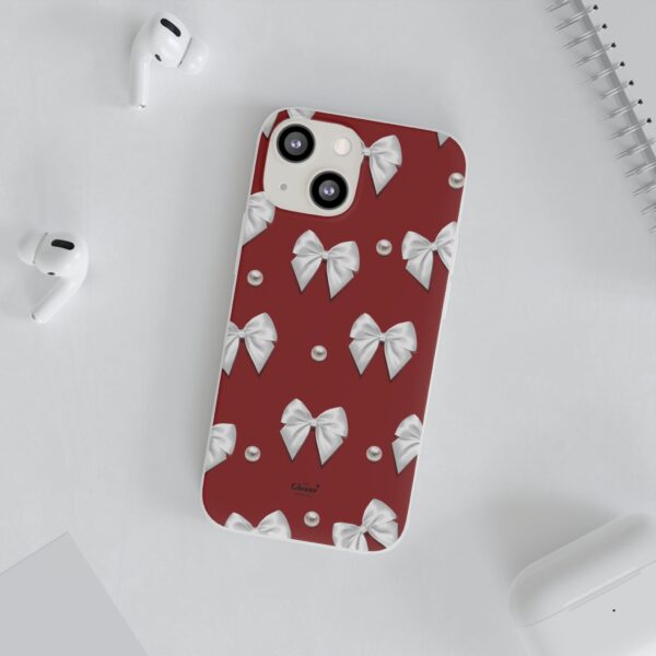 Flexi Case - Elegant Pearl & Bow Red Flexi Case - Holiday Gift for Fashion Lovers - Image 67