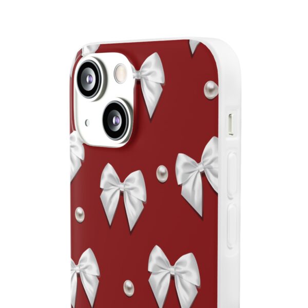 Flexi Case - Elegant Pearl & Bow Red Flexi Case - Holiday Gift for Fashion Lovers - Image 57