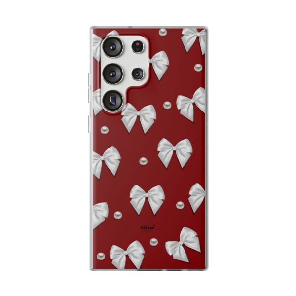 Flexi Case - Elegant Pearl & Bow Red Flexi Case - Holiday Gift for Fashion Lovers - Image 175