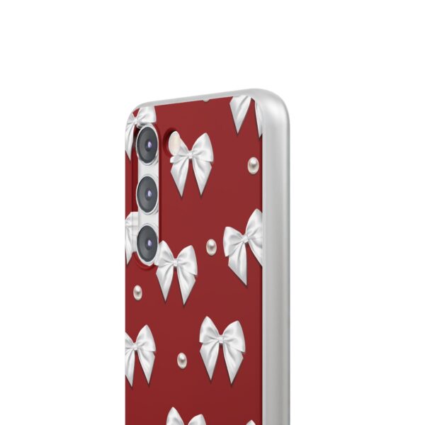 Flexi Case - Elegant Pearl & Bow Red Flexi Case - Holiday Gift for Fashion Lovers - Image 168