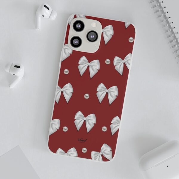 Flexi Case - Elegant Pearl & Bow Red Flexi Case - Holiday Gift for Fashion Lovers - Image 71