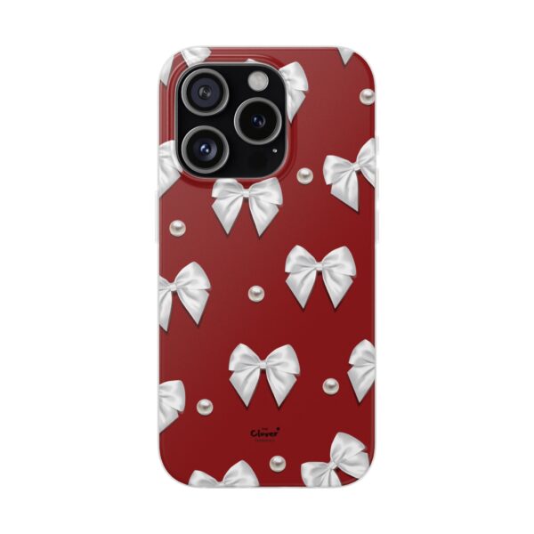 Flexi Case - Elegant Pearl & Bow Red Flexi Case - Holiday Gift for Fashion Lovers - Image 183