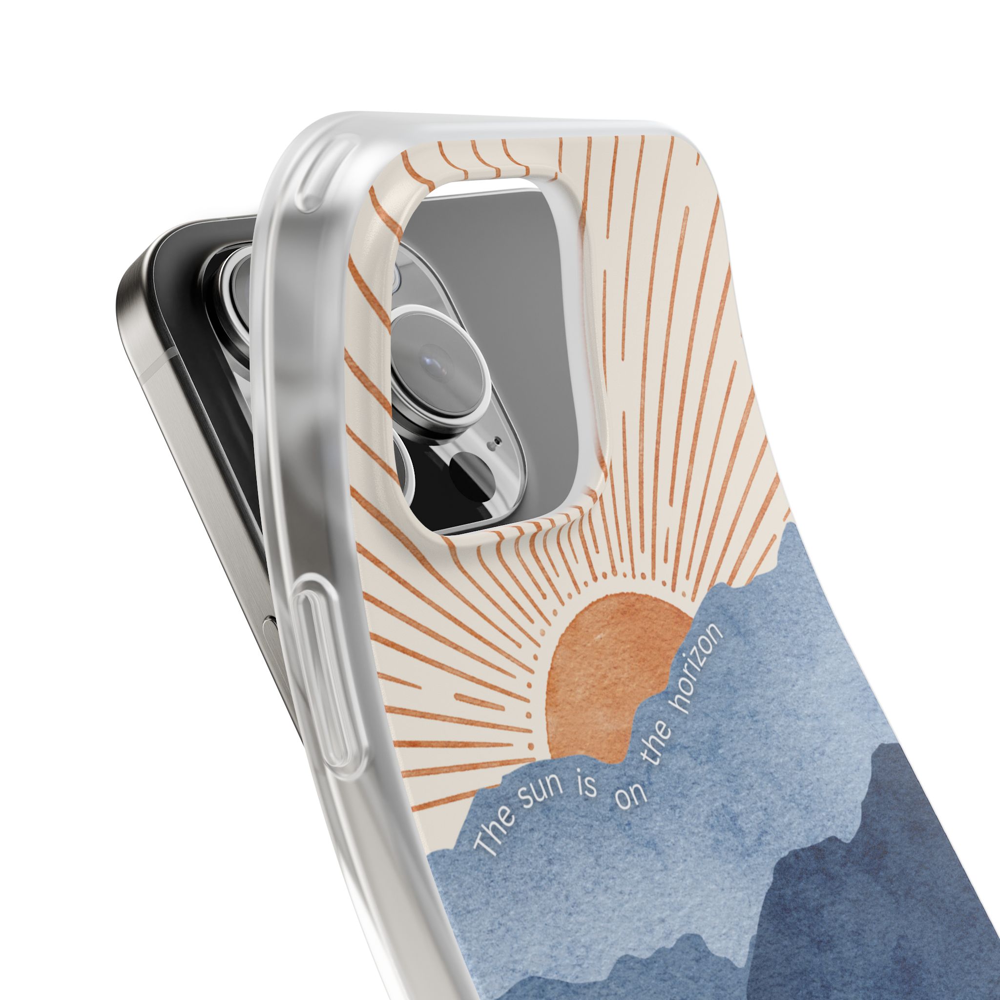 "The Sun is on the Horizon" – Sunrise Serenity Flexi Phone Case - Image 3