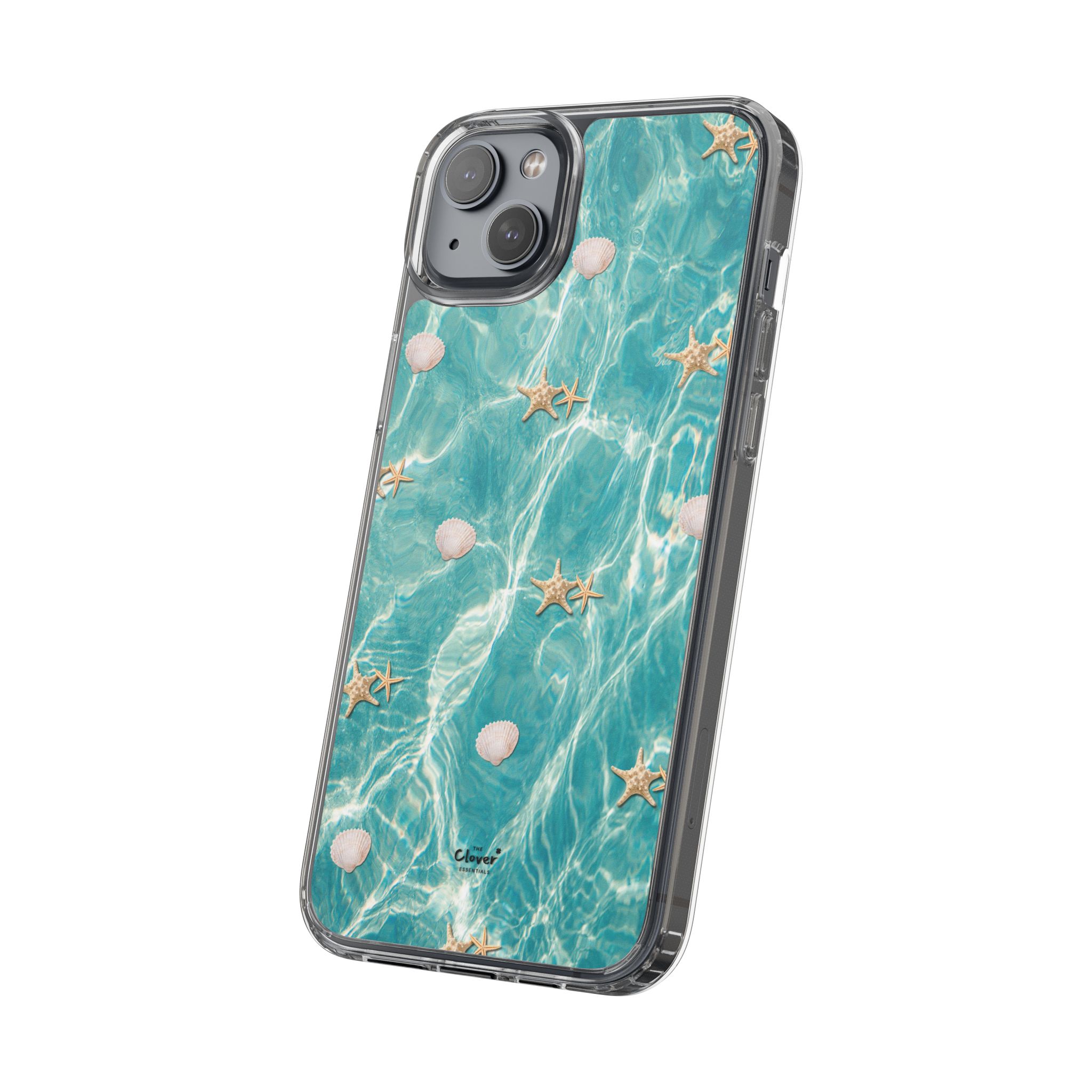 Beach-Inspired Clear Phone Case with Seashells - Image 135